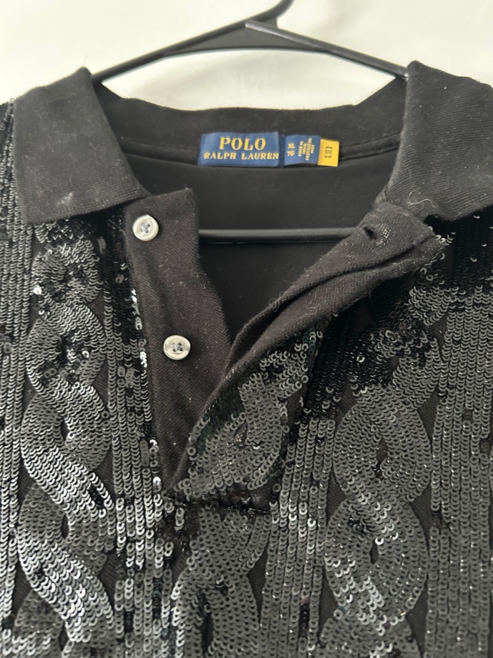 Polo by Ralph Lauren Black Sequin V-Neck Sweater Polo - Picture 5 of 9